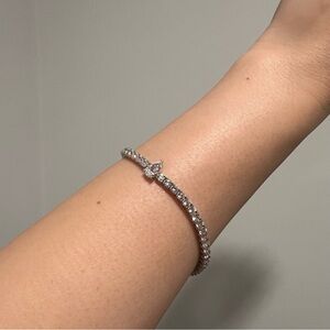 NEW Diamonique Elegant Silver Tennis Bracelet